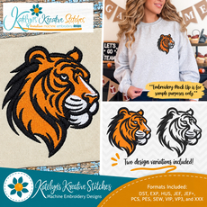 Tiger Head Icon Embroidery