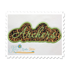 Archers Applique Script Satin