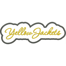 Yellow Jackets Applique Script Satin Snap Shot