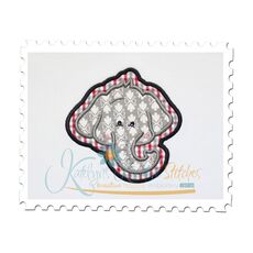 Elephant Head Applique Embroidery