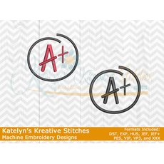 A+ Circle Icon Embroidery Design