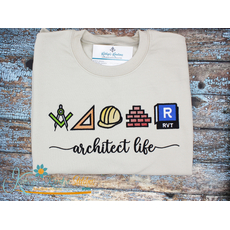 Architect Life Icon Embroidery - Filled and Outline Versions