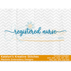 Registered Nurse Script with Tails Embroidery