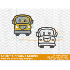 School Bus - Filled and Outline Versions