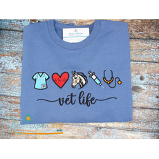 Vet Life Icon Embroidery 3 - Filled and Outline Versions