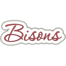 Bisons Applique Script Zig Zag Snap Shot