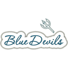 Blue Devils Applique Script Zig Zag Snap Shot