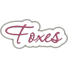 Foxes Applique Script Zig Zag Snap Shot
