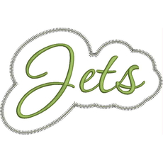 Jets Applique Script Zig Zag Snap Shot