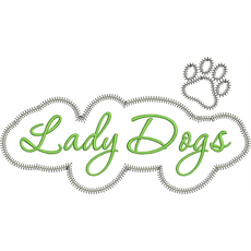Lady Dogs Applique Script Zig Zag Snap Shot