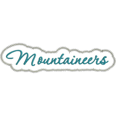 Mountaineers Applique Script Zig Zag Snap Shot