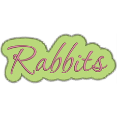 Rabbits Applique Script Zig Zag Snap Shot