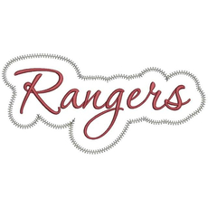 Rangers Applique Script Zig Zag Snap Shot