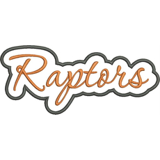 Raptors Applique Script Satin Snap Shot