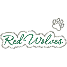 Red Wolves Applique Zig Zag Snap Shot
