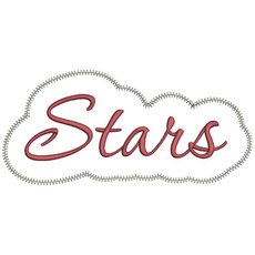 Stars Applique Script Zig Zag Snap Shot