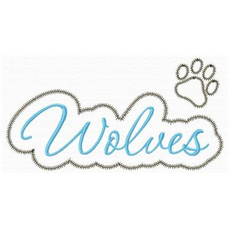 Wolves Applique Script Zig Zag Snap Shot
