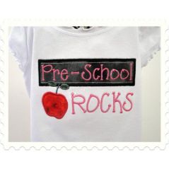 Pre School Rocks Stitched by Kreations for Kids
