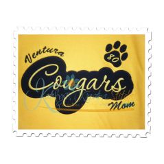 Cougars Applique Script stitched by Annette Pulido