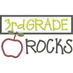 3rd Grade Rocks Applique Chalkboard Snap Shot