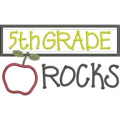 5th Grade Rocks Chalkboard Applique Snap Shot