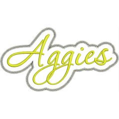 Aggies Applqiue Script Zig Zag Snap Shot
