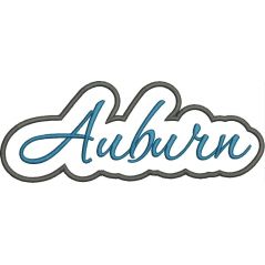 Auburn Applique Script Satin Snap Shot