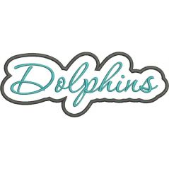 Dolphins Applique Script Satin Snap Shot