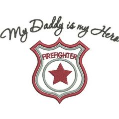 Firefighter Applique Snap Shot - Text included