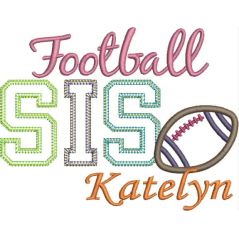 Football SIS Applique Snap Shot (Katelyn text is not included.)