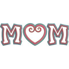 Mom Applique with Heart Snap Shot