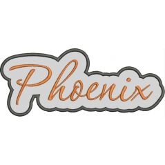Phoenix Applique Script Satin Snap Shot