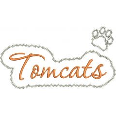 Tomcats Applique Script Zig Zag Snap Shot