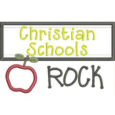 Christian Schools Rock Chalkboard Applique Snap Shot