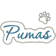 Pumas Applique Script Satin Snap Shot