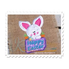Baby Bunny with Happy Easter Sign