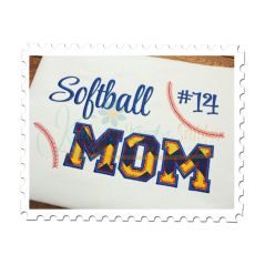 Softball MOM Applique (Numbers not included)