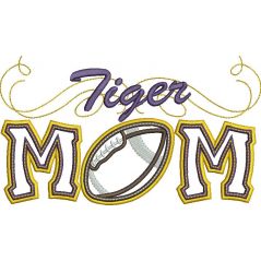 Tiger Mom Applique with Football Snap Shot
