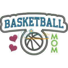 Basketball Mom Block Arc Applique Snap Shot