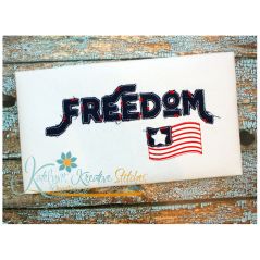 Freedom Text Distressed Applique