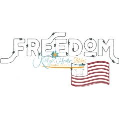 Freedom Text Distressed Applique Snap Shot