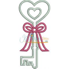 Heart Key Applique (5x7 and 6x10 versions only)