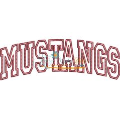 Mustangs Arched Applique Snap Shot