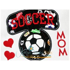 Soccer Mom Block Arc Applique Close Up