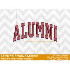 Alumni Arched Satin Embroidery 4x4