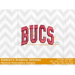 Bucs Arched Satin 4x4 Embroidery
