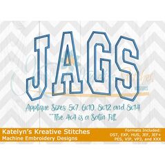 Jags Arched Applique Embroidery