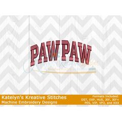 PawPaw Arched Satin Embroidery 4x4