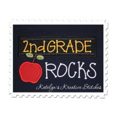2nd Grade Rocks - Chalkboard Applique