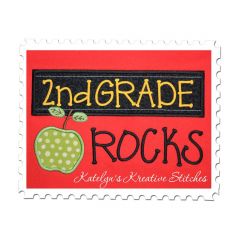 2nd Grade Rocks Chalkboard Applique